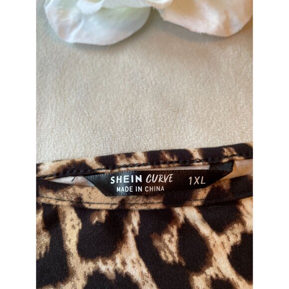 Shein Curve Leopard Print Sleeveless Top 1XL Fall Trend - Picture 3 of 5